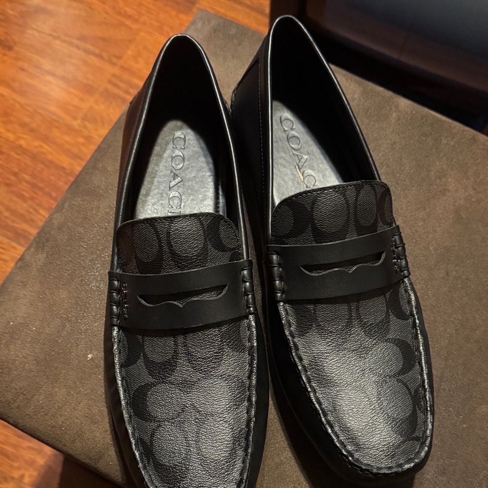 Coach Signature Black Men's Slip-On Loafers